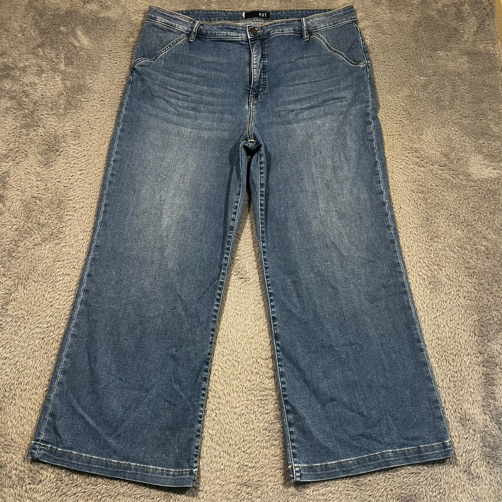 Kut from the Kloth Wide Leg Denim Jeans - Medium Blue